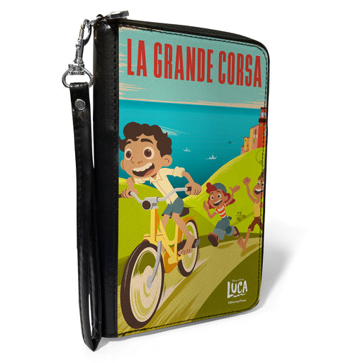 Women's PU Zip Around Wallet Rectangle - Luca Seaside Ride Pose LA GRANDE CORSA Clutch Zip Around Wallets Disney   