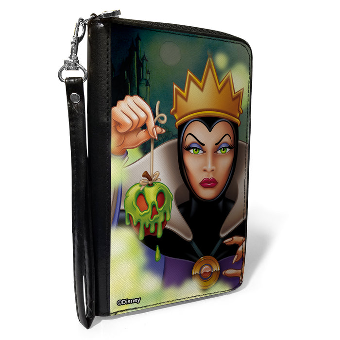 PU Zip Around Wallet Rectangle - The Evil Queen Poisoned Apple Pose Clutch Zip Around Wallets Disney   