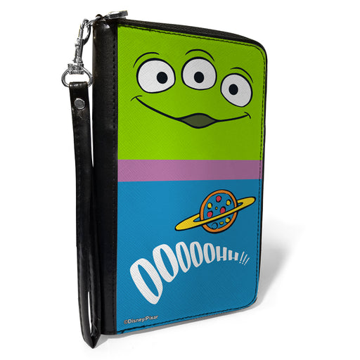 PU Zip Around Wallet Rectangle - Toy Story Alien OOOOOHH!!! Character Close-Up Green/Purple/Blue Clutch Zip Around Wallets Disney   