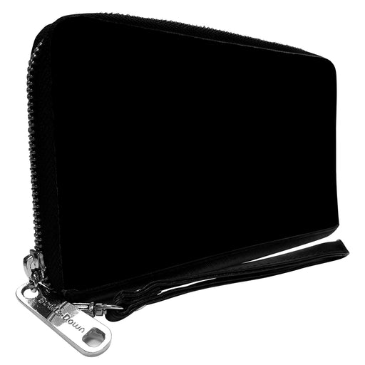 PU Zip Around Wallet Rectangle - Black Clutch Zip Around Wallets Buckle-Down   
