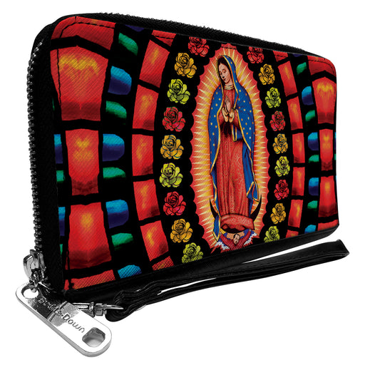 PU Zip Around Wallet Rectangle - Virgen de Guadalupe Clutch Zip Around Wallets Buckle-Down   