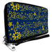 PU Zip Around Wallet Rectangle - HARMONY BALANCE LIFE Icons Collage Blue/Yellow Clutch Zip Around Wallets Buckle-Down   