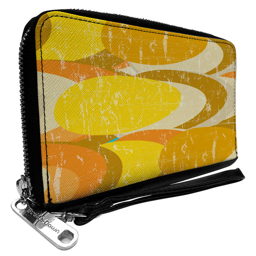 PU Zip Around Wallet Rectangle - Spots Stacked Weathered Yellows/Browns Clutch Zip Around Wallets Buckle-Down   
