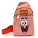 Nickelodeon Bag, Sling, SpongeBob Patrick Star Close Up, Salmon Orange, Bounding, Vegan Leather Crossbody Bags Nickelodeon   