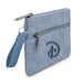 Women's Wallet Double Pocket Wristlet - Disney Signature D Logo with Arch Stitch Sky Blue Wristlets Disney   
