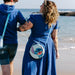 Women's Round Crossbody Bag - Lilo & Stitch Stitch Smiling Face Blue Crossbody Bags Disney   