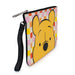 Women's Wallet Single Pocket Wristlet - Winnie the Pooh Peeking Pose Checker White Multi Pastel Wristlets Disney   