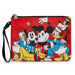 Women's Wallet Single Pocket Wristlet - Disney Mickey and Friends Sensational Six Group Pose Red Wristlets Disney   