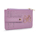 Wallet ID Card Holder - Minnie Mouse Bow Debossed Lilac PU with Metal Gold Icon Bow Mini ID Wallets Disney   