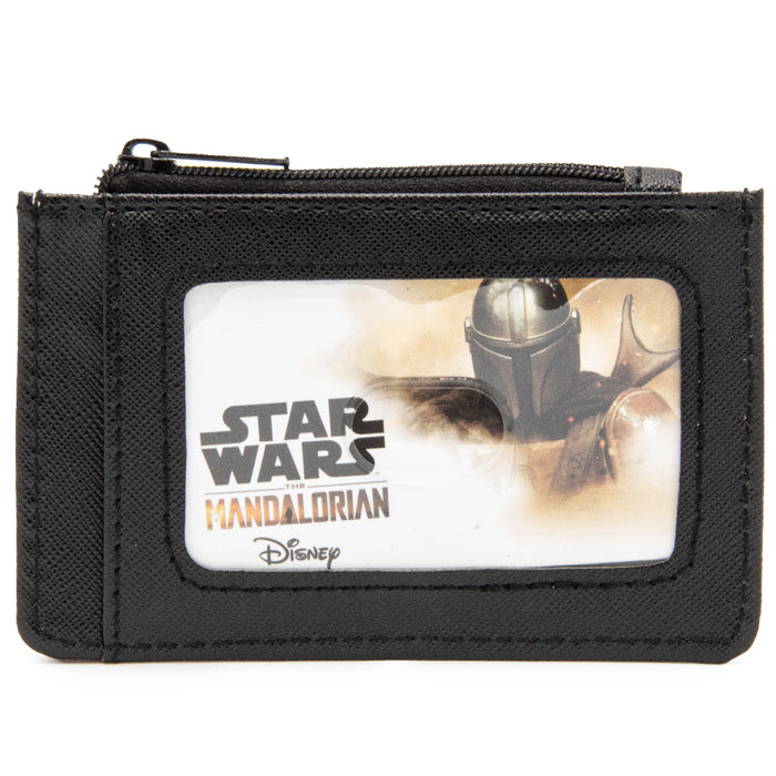 Wallet ID Card Holder - Star Wars The Mandalorian and The Child Icons Scattered Blush Pink Mini ID Wallets Star Wars   