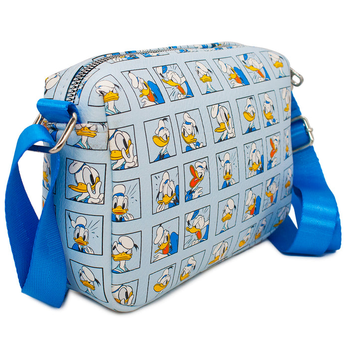 Horizontal Crossbody Wallet - Donald Duck Expression Blocks Baby Blue Crossbody Bags Disney   