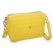 Horizontal Crossbody Wallet - Disney Signature D Debossed Yellow PU with Gold Metal D Icon Crossbody Bags Disney   