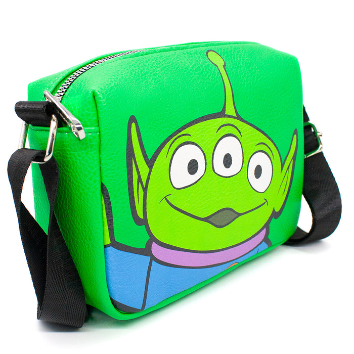 Horizontal Crossbody Wallet - Toy Story Alien Smiling Close-Up Pose Green Crossbody Bags Disney   