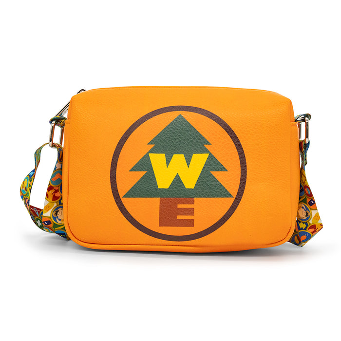 Horizontal Crossbody Wallet - Up Wilderness Explorers WE Badge Orange Brown Green Crossbody Bags Disney   