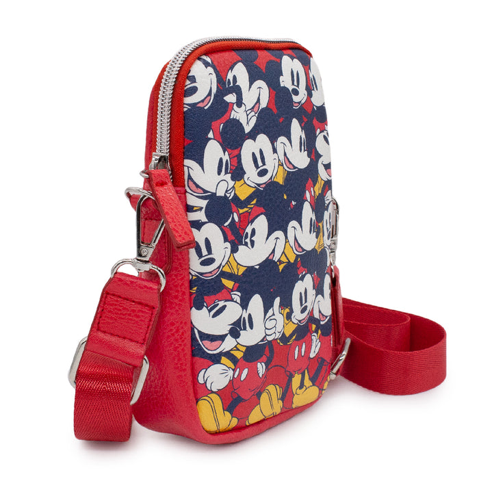 Wallet Phone Bag Holder - Mickey Mouse Poses Stacked Red Crossbody Bags Disney   