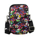 Wallet Phone Bag Holder - Minnie Mouse Style Dancing Pose Floral Collage Black Multi Color Crossbody Bags Disney   