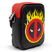Marvel Comics Bag, Cross Body, Deadpool Flame Logo, Red Black, Vegan Leather Crossbody Bags Marvel Comics   