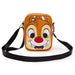 Disney Bag, Cross Body, Dale Character Face Close Up on Front and Text on Back, Brown, Vegan Leather Crossbody Bags Disney   