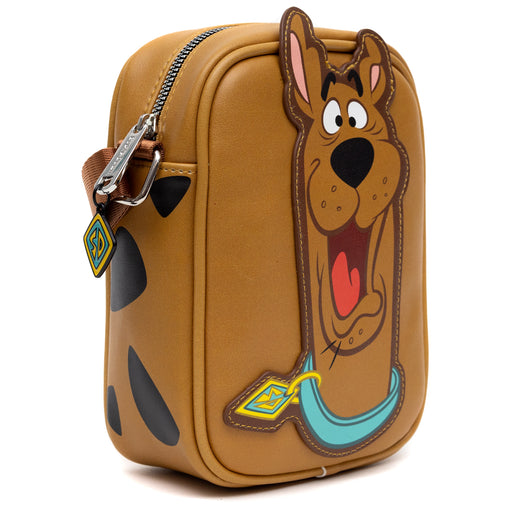 Scooby Doo Bag, Cross Body, Scooby Doo Smiling Face and Spots, Brown, Vegan Leather Crossbody Bags Scooby Doo   