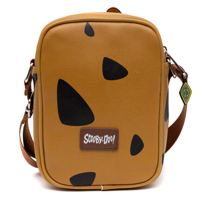 Scooby Doo Bag, Cross Body, Scooby Doo Smiling Face and Spots, Brown, Vegan Leather Crossbody Bags Scooby Doo   