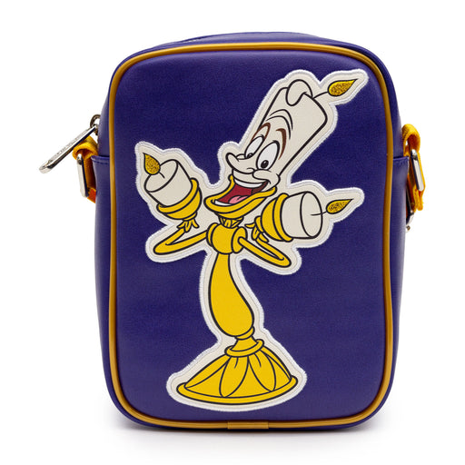 Disney Bag, Cross Body, Beauty and the Beast Lumiere Smiling Pose, Navy, Vegan Leather Crossbody Bags Disney   