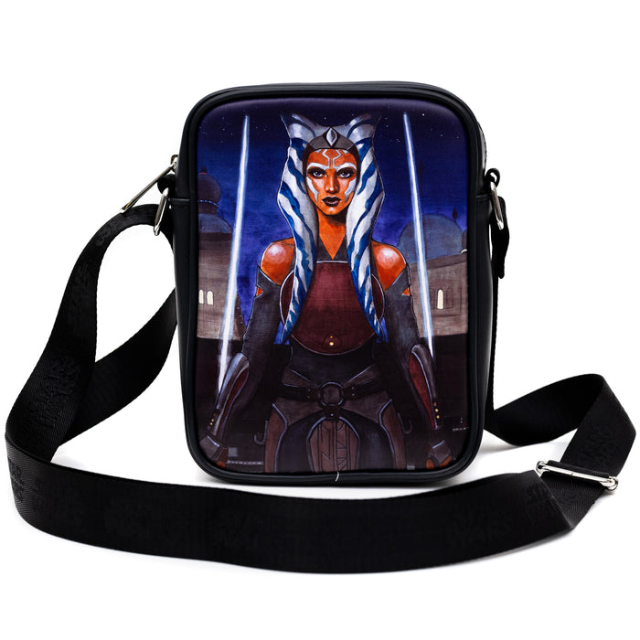Star Wars Bag and Wallet Combo, Star Wars Ahsoka Tano Pose and Icon Black, Vegan Leather Crossbody Bag and Wallet Sets Star Wars   