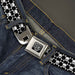 BD Wings Logo CLOSE-UP Full Color Black Silver Seatbelt Belt - Top Skulls Black/White Webbing Seatbelt Belts Buckle-Down   