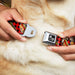 Dog Bone Seatbelt Buckle Collar - Hot Dogs/Buffalo Plaid Black/Red Seatbelt Buckle Collars Buckle-Down   