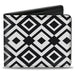 Bi-Fold Wallet - Geometric Diamond2 Black White Black Bi-Fold Wallets Buckle-Down   