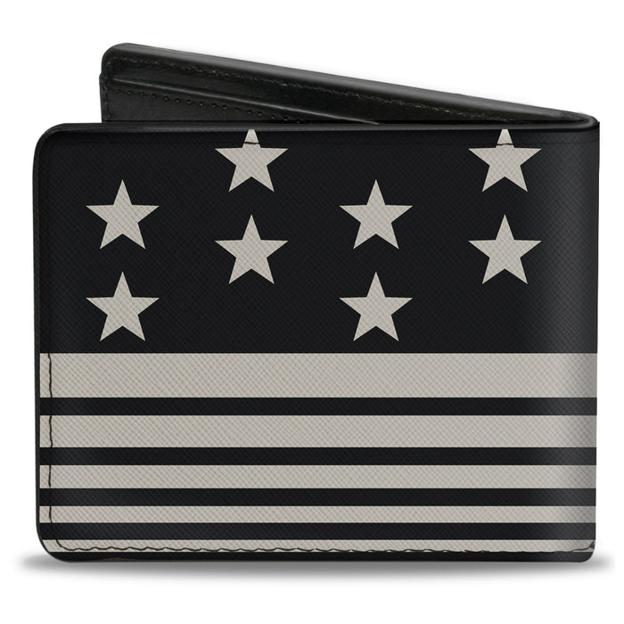Bi-Fold Wallet - Americana Stars & Stripes8 Black Cream Bi-Fold Wallets Buckle-Down   