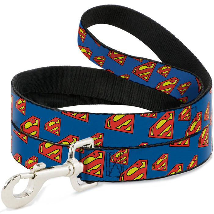 Dog Leash - Super Shield Diagonal Royal Blue/Red Dog Leashes DC Comics   