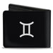 Bi-Fold Wallet - Zodiac GEMINI Symbol Black White Bi-Fold Wallets Buckle-Down   