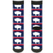 Sock Pair - Polyester - Wyoming Flags WYOMING Typography - CREW Socks Buckle-Down   