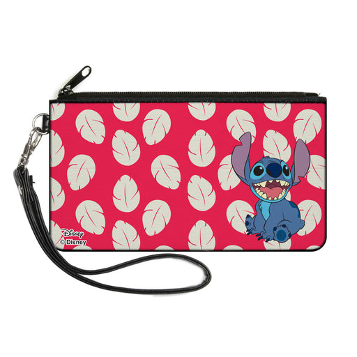 Canvas Zipper Wallet - LARGE - Lilo & Stitch Stitch Smiling Pose Lilo Dress Leaves Red Ivory Canvas Zipper Wallets Disney   
