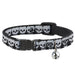 Cat Collar Breakaway - Checker & Stripe Skulls Black White Gray Breakaway Cat Collars Buckle-Down   