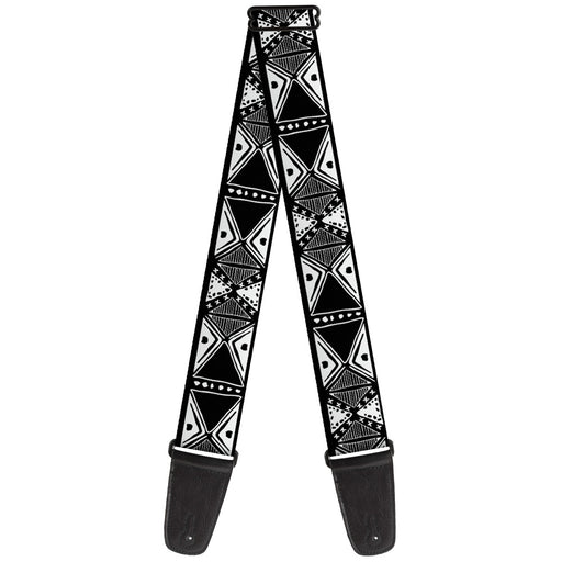 Guitar Strap - Tribal1 Black White Guitar Straps Buckle-Down   