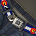 BD Wings Logo CLOSE-UP Full Color Black Silver Seatbelt Belt - Colorado/Freestyle Motocross Superman Webbing Seatbelt Belts Buckle-Down   