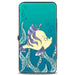 Hinged Wallet - The Little Mermaid Ariel Over Shoulder2 + Flounder Sketch Poses Kelp Blues Hinged Wallets Disney   