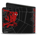 ULTIMATE SPIDER-MAN Bi-Fold Wallet - SPIDER-MAN Graffiti Action Poses Spiderweb Sketch Black Gray Red Bi-Fold Wallets Marvel Comics   