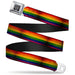 BD Wings Logo CLOSE-UP Full Color Black Silver Seatbelt Belt - Flag Pride Distressed Rainbow Webbing Seatbelt Belts Buckle-Down   
