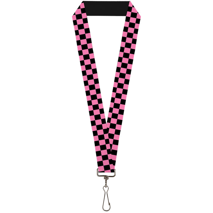 Lanyard - 1.0" - Checker Black Pink Lanyards Buckle-Down   