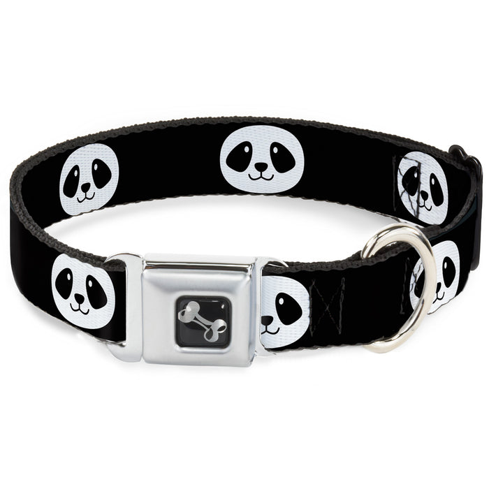 Dog Bone Seatbelt Buckle Collar - Smiling Panda Face Black/White Seatbelt Buckle Collars Buckle-Down   