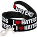 Dog Leash - I "Heart" HATERS Black/White/Red Dog Leashes Buckle-Down   