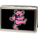 Business Card Holder - LARGE - Dancing Bear FCG Black Pink Metal ID Cases Grateful Dead   