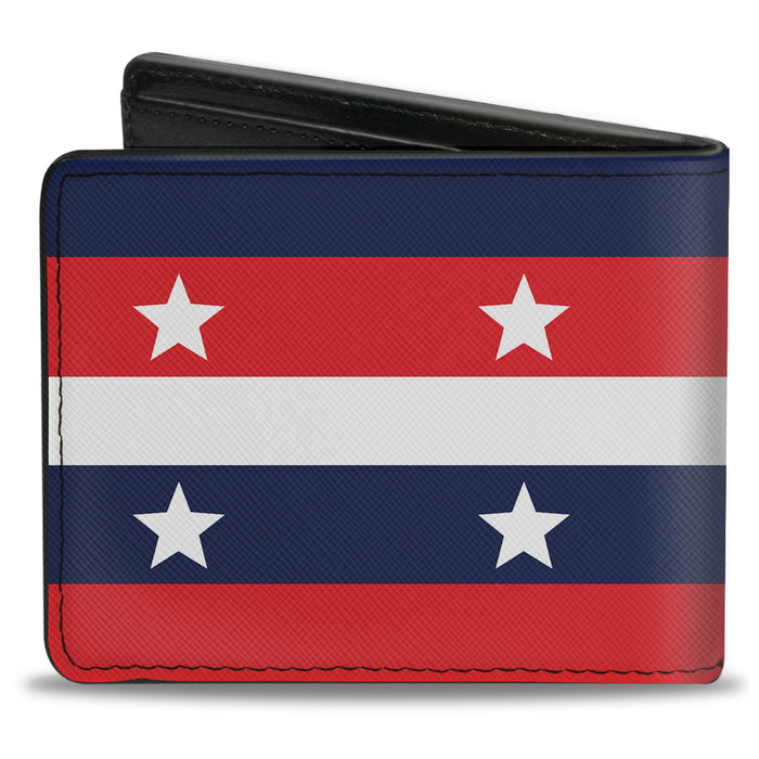 Bi-Fold Wallet - Americana Stripe w Stars Blue Red White Bi-Fold Wallets Buckle-Down   