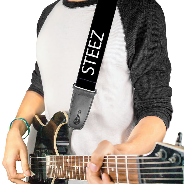 Guitar Strap - STEEZ 3-D Black White Guitar Straps Buckle-Down   