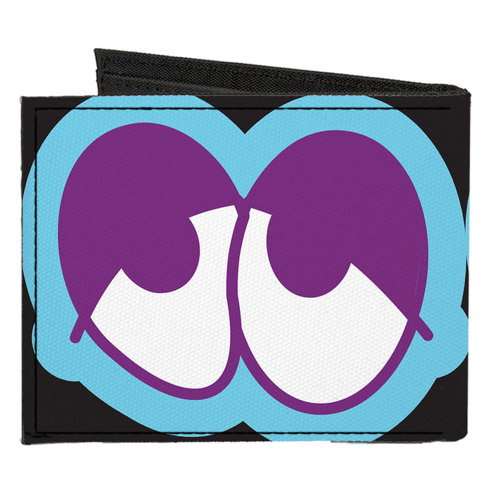 Canvas Bi-Fold Wallet - Dopey Eyes Black Baby Blue Purple Canvas Bi-Fold Wallets Buckle-Down   