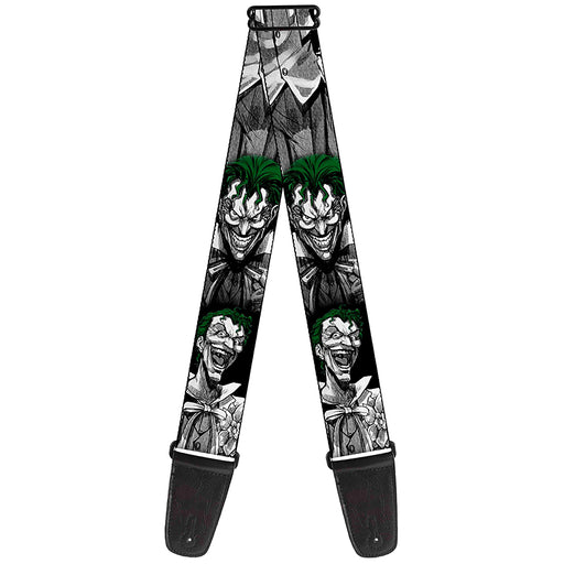 Guitar Strap - Joker Laughing Poses Black White Green Guitar Straps DC Comics   