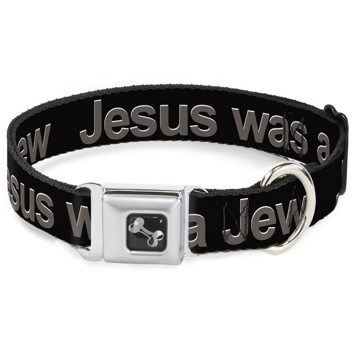 Buckle-Down Seatbelt Buckle Dog Collar - JESUS WAS A JEW Black/Gray Seatbelt Buckle Collars Buckle-Down   