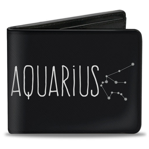 Bi-Fold Wallet - Zodiac AQUARIUS Constellation Black White Bi-Fold Wallets Buckle-Down   